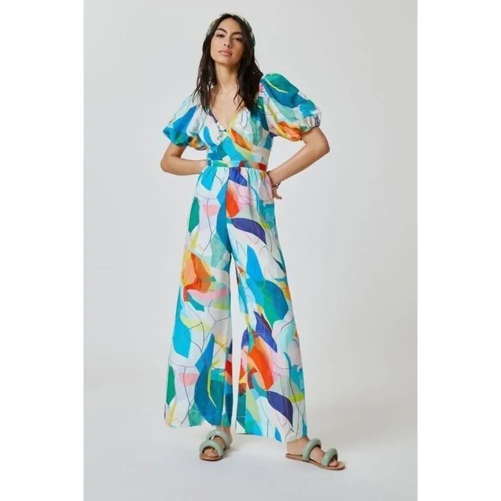 Anthropologie Ranna Gill Tie-Back Cutout Jumpsuit